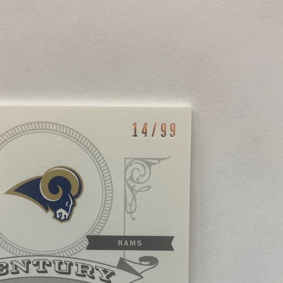 2012 National Treasures Kurt Warner Century Materials Card #52 (070) - Picture 3 of 3